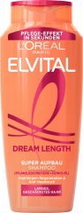 L'Oreal Paris Elvital Dream Length Super Aufbau Shampoo, 300 ml, Восстанавливающий шампунь для длинных повреждённых волос, против ломкости, с растительными протеинами и касторовым маслом, 300 мл