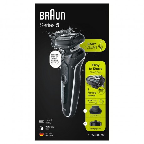 Braun Elektrischer Rasierer fur Manner quot;Series 5 51-W4200csquot; in Schwarz Электробритва мужская "Series 5 51-W4200cs" в черном