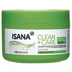 Isana Clean & Care olfreie Mizellen Augen Make-up Entferner Pads Безмасляная мицелла подушечки для снятия макияжа с глаз для всех типов кожи 50 шт,