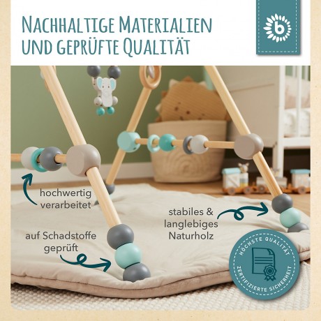 bieco Spieltrapez Spielbogen fur Babys Hohenverstellbar aus Holz Activity Center Baby Spielbogen Игровая арка-трапеция для малышей Деревянный игровой центр с регулируемой высотой Детская арка