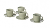 Ikea FARGKLAR Tasse mit Untertasse, mattiert grun, 7 cl, Икеа ФЭРГКЛАР Кофейная чашка 70мл с блюдцем, матовая поверхность цвет зеленый, 4 штуки