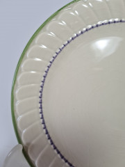 Zeller Keramik Винтажная тарелка с фактурным краем и зеленым ободком, 17,5см, Германия, 1960-70гг.