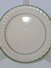 Zeller Keramik Винтажная тарелка с фактурным краем и зеленым ободком, 17,5см, Германия, 1960-70гг.