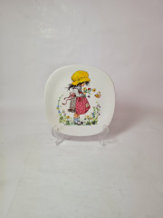Тарелка декоративная винтажная Schirnding Bavaria, детская тематика, квадратная, фарфор, Германия, 1970-80гг.