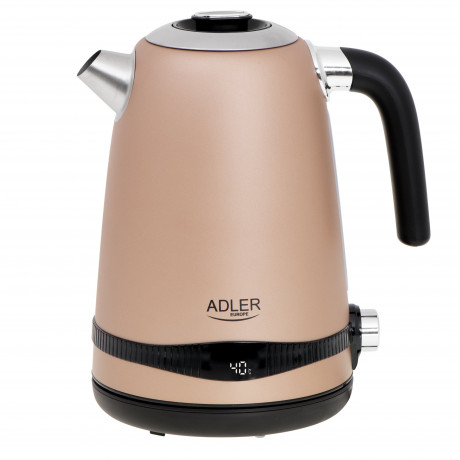 JUNG JUNG Wasserkocher ADLER AD1295G Wasserkocher mit Temperatureinstellung Digital Kettle, 1.7 l, 2200 W, Edelstahl LCD Display 360° Basis, Wasserkessel Wasser kochen Kettle Чайник JUNG Чайник ADLER AD1295G с регулировкой температуры, цифровой чайник, 1
