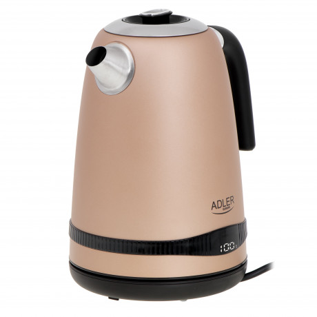 JUNG JUNG Wasserkocher ADLER AD1295G Wasserkocher mit Temperatureinstellung Digital Kettle, 1.7 l, 2200 W, Edelstahl LCD Display 360° Basis, Wasserkessel Wasser kochen Kettle Чайник JUNG Чайник ADLER AD1295G с регулировкой температуры, цифровой чайник, 1