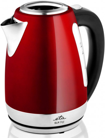 eta eta Wasserkocher ELA digi ETA959890010, 1,7 l, 2100 W, rot, Transparenter Deckel, Edelstahlausfuhrung  чайник eta ELA digi ETA959890010, 1,7 л, 2100 Вт, красный, прозрачная крышка, дизайн из нержавеющей стали