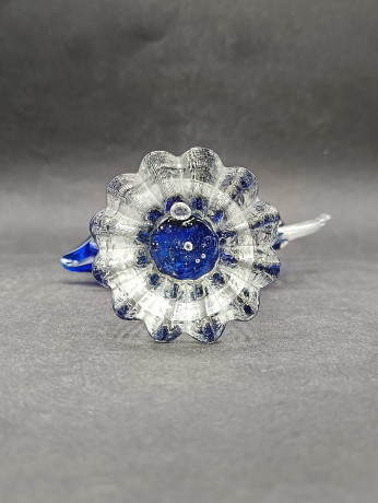 Статуэтка винтажная большая Edler Jokas Glas "Синяя рыба", стекло, 20 см, Германия, 1960-70гг.