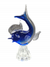 Статуэтка винтажная большая Edler Jokas Glas "Синяя рыба", стекло, 20 см, Германия, 1960-70гг.