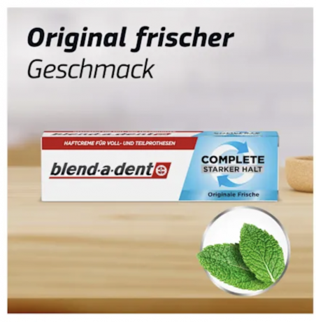 blend-a-dent Haftcreme Complete Original, 70 g х 3stk, Крем для фиксации зубных протезов Complete Original, освежающий вкус, 70 г x 3 штуки