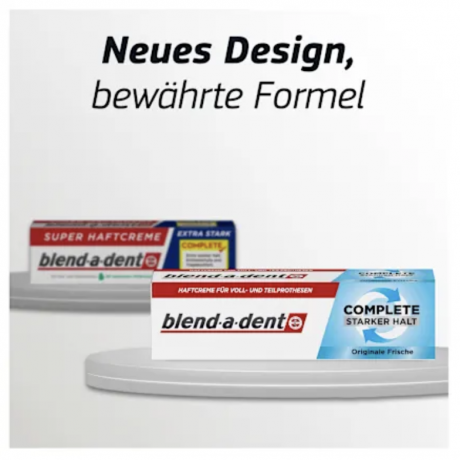 blend-a-dent Haftcreme Complete Original, 70 g х 3stk, Крем для фиксации зубных протезов Complete Original, освежающий вкус, 70 г x 3 штуки
