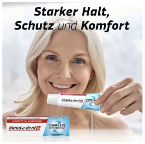 blend-a-dent Haftcreme Complete Original, 70 g х 3stk, Крем для фиксации зубных протезов Complete Original, освежающий вкус, 70 г x 3 штуки