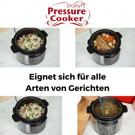 Starlyf Starlyf Reiskocher Pressure Cooker, 800 W, Schnellkochtopf, Multikocher, 8 Programme, Antihaftbeschichtung Скороварка Starlyf Rice Cooker, 800 Вт, скороварка, мультиварка, 8 программ, антипригарное покрытие