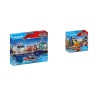 PLAYMOBIL 2er Set: 70769 Grosses Containerschiff mit Zollboot + 70775 Zollkontrolle Набор из 2 предметов: 70769 Большой контейнеровоз с таможенным судном + 70775 Таможенный контроль