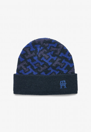 Tommy Hilfiger ICONIC MONOGRAM BEANIE Beanie space blue ICONIC МОНОГРАММА ШАПКА Шапочка космический синий