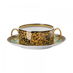 Rosenthal meets Versace Rosenthal Versace Barocco Mosaic Suppentasse 0,30 L mit Untertasse 17 cm Чашка для супа Rosenthal Versace Barocco Mosaic 0,30 л с блюдцем 17 см