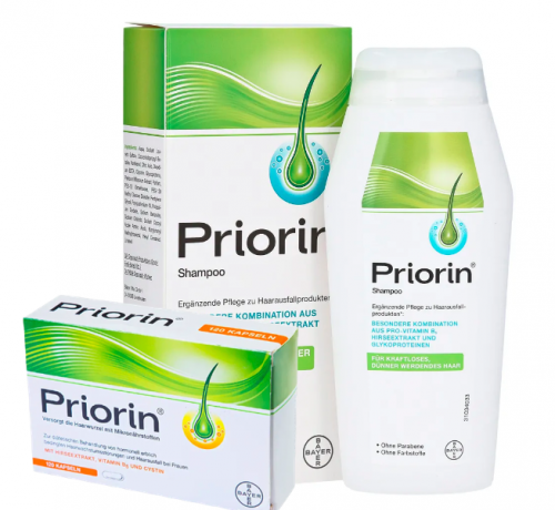 Priorin SET Kapseln+Shampoo, НАБОР для роста волос Приорин Капсулы 120 шт + Приорин Шампунь 200 мл