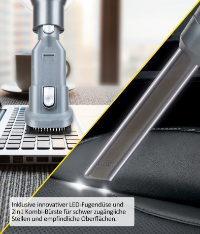 Genius Genius Akku-Stielstaubsauger INVICTUS X8 PRO Akkustaubsauger Set 12-tlg. Handstaubsauger, beutellos HEPA Filter, 400 Watt Wechselbarer Akku Беспроводной пылесос Genius INVICTUS X8 PRO Беспроводной пылесос, набор из 12 предметов. Ручной пылесос, HE