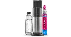 SodaStream SodaStream Wassersprudler Duo Titan Starter-Set schwarz, inkl. Glasflasche, CO?-Zylinder schwarz Стартовый набор для приготовления газировки SodaStream Duo Titan, черный, включая стеклянную бутылку и баллон с CO2.