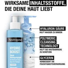 Neutrogena Hydro Boost Aqua Reinigungsgel parfumfrei, 200 ml, Neutrogena Hydro Boost Aqua Очищающий гель с гиалуроновой кислотой для чувствительной кожи, без отдушки, 200 мл