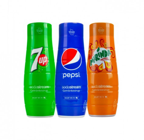 Набор сиропов для напитков Sodastream 7UP, Mirinda, Pepsi, 3 х 440мл