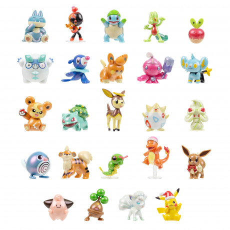 Pokemon Adventskalender 2026, Pokemon детский адвент-календарь с коллекционными фигурками и аксессуарами, 24 подарка