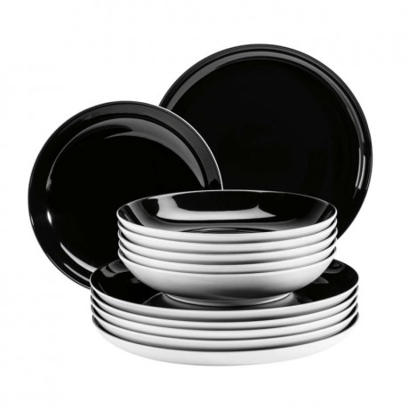 Seltmann Weiden Seltmann Weiden Lido Solid Black Speise-Set rund 12-tlg. Seltmann Weiden Lido Solid Black обеденный сервиз, круглый, 12 предметов.