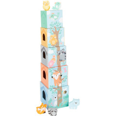 Small Foot Stapelwurfel \/ Stapelturm Tiere pastel mit Name personalisiert Штабелируемые кубики / штабелируемые башни животных пастель