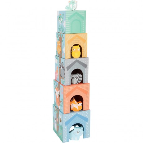 Small Foot Stapelwurfel \/ Stapelturm Tiere pastel mit Name personalisiert Штабелируемые кубики / штабелируемые башни животных пастель