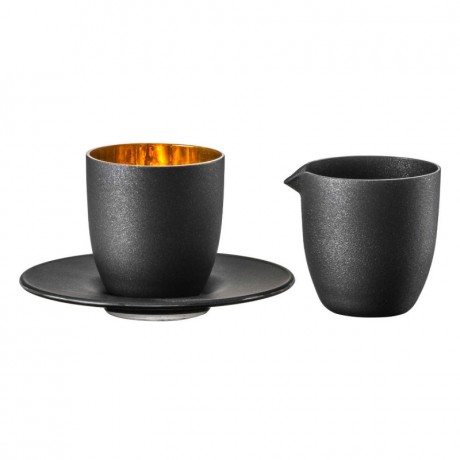 Eisch Eisch Cosmo schwarz gold Affogato al oro Glas mit Kannchen Set 2-tlg. Eisch Cosmo черное золото Affogato al oro стакан с кувшином, набор из 2 предм.