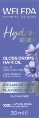 WELEDA HydraShine Gloss Drops Haaroel Alpen-Lein, 30 ml, Масло для волос HydraShine Gloss Drops с арганой, бурачником и льном для блеска и контроля пушения, 30 мл