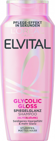 L'Oreal Paris Elvital Glycolic Gloss Spiegelglanz Shampoo, 300 ml, Шампунь с гликолевой кислотой для зеркального блеска и гладкости волос, увлажнение до 48 часов, 300 мл