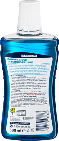 DONTODENT Mundspuelung Zahnfleisch Intensiv-Pflege Ополаскиватель для полости рта интенсивного действия, для свежего дыхания и укрепления десен, 500 мл