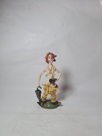 Фигурка Pucci "Клоун с зонтом в желтых штанах", фарфор, 23.5 см, Германия, 1970-80гг.