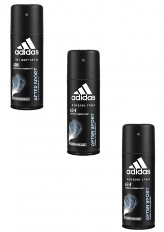 adidas men Deospray After Sport, Адидас Дезодорант спрей для тела After Sport 48 часов, 150 мл, 3 штуки