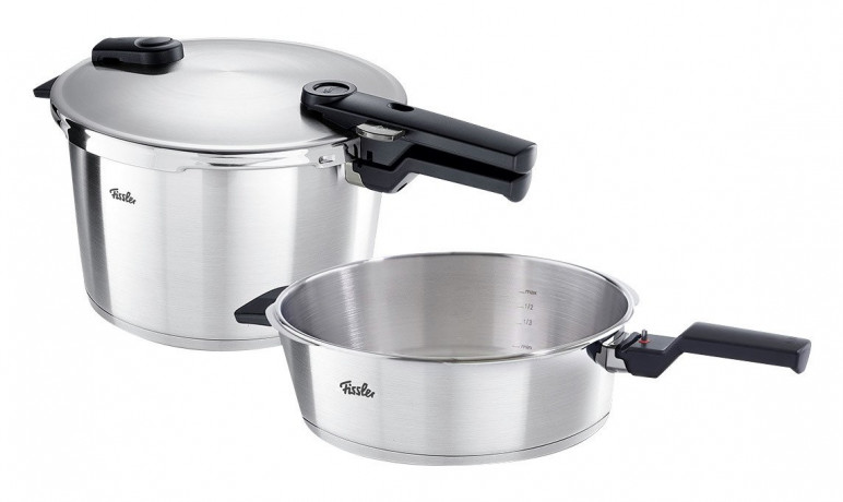 Fissler Fissler Schnellkochtopf Set 2.tlg PREMIUM VITAQUICK silber Набор скороварок Fissler 2 предмета PREMIUM VITAQUICK