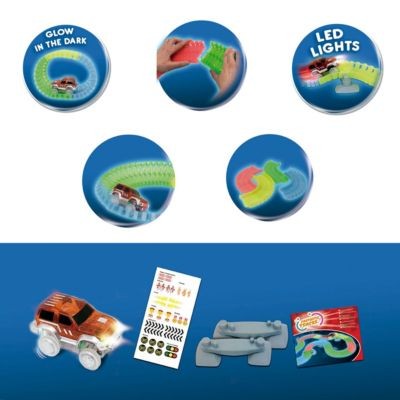 FANTASTIC TRACKS Rennstrecke mit Auto 220 Teile Autorennbahnsets Гоночная трасса с автомобилем 220 шт. Наборы гоночных трасс для автомобилей