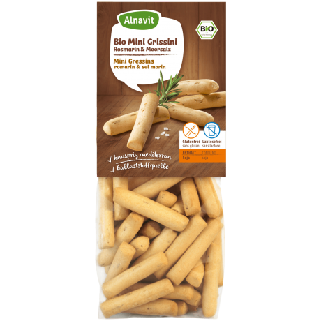 Alnavit Bio Органические Гриссини, Розмарин и Морская соль, 100г