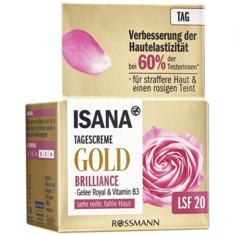 ISANA Gold Brilliance Tagescreme 50 ml Дневной крем для лиц улучшает эластичность кожи, 50 г