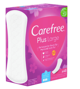 Carefree Slipeinlage Plus Large mit Frischeduf, Прокладки ежедневные Large Plus Fresh с ароматом свежести, 48 шт, 12 упаковок (576 шт)