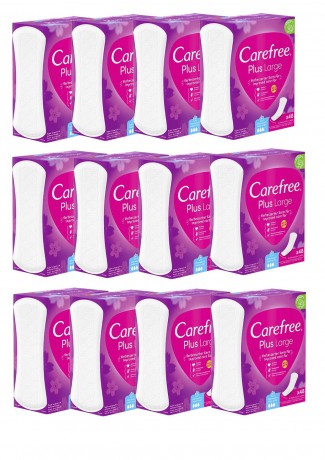 Carefree Slipeinlage Plus Large mit Frischeduf, Прокладки ежедневные Large Plus Fresh с ароматом свежести, 48 шт, 12 упаковок (576 шт)