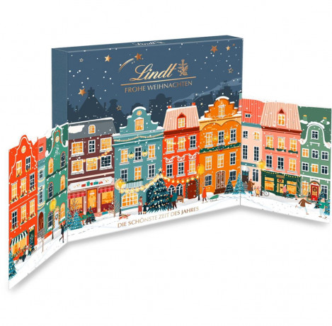 Lindt Winterhauser 2025 Advent Calendar 153 g, Линдт Адвент-календарь 2025, 24 сладких сюрприза, 36см х 36см, 153 грамма