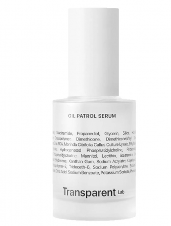 Transparent Lab Oil Patrol Serum Сыворотка для лица матирующая сыворотка для жирной и комбинированной кожи, против жирного блеска и расширенных пор, 30 мл