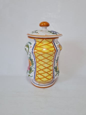 CERAMICHE D´ARTE PARRINI Керамическая банка с крышкой для хранения продуктов, 19см, Италия, 1960-70гг.