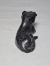 Статуэтка винтажная миниатюрная "Тигр", черный камень, 4 x 8 см, Германия, 1960-70гг.