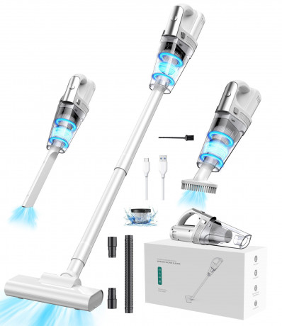 Vbrisi Vbrisi Akku-Handstaubsauger Handstaubsauger, Autostaubsauger 7500Pa Staubsauger, Mit 6000mA-Akku, Mit Aufbewahrungstasche, 4 in 1 Multifunktionaler Akku-Handstaubsauger, Kann in Wohnungen, Autos usw. verwendet werden, Mit Lichtfunktion, Herausnehmb
