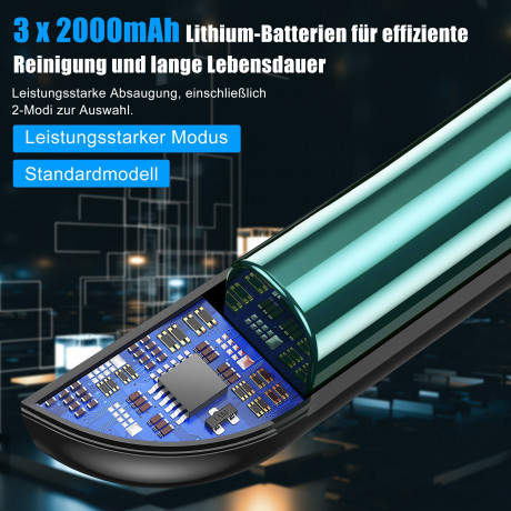 Vbrisi Vbrisi Akku-Handstaubsauger Handstaubsauger, Autostaubsauger 7500Pa Staubsauger, Mit 6000mA-Akku, Mit Aufbewahrungstasche, 4 in 1 Multifunktionaler Akku-Handstaubsauger, Kann in Wohnungen, Autos usw. verwendet werden, Mit Lichtfunktion, Herausnehmb