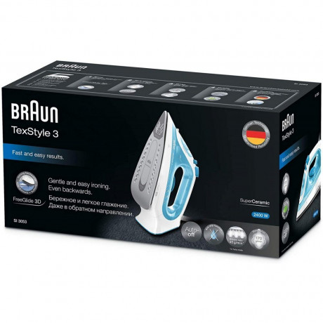 Braun Braun Dampfbugeleisen SI 3053 BL TexStyle 3 Dampfbugeleisen, 2400 W Паровой утюг Braun SI 3053 BL TexStyle 3, 2400 Вт