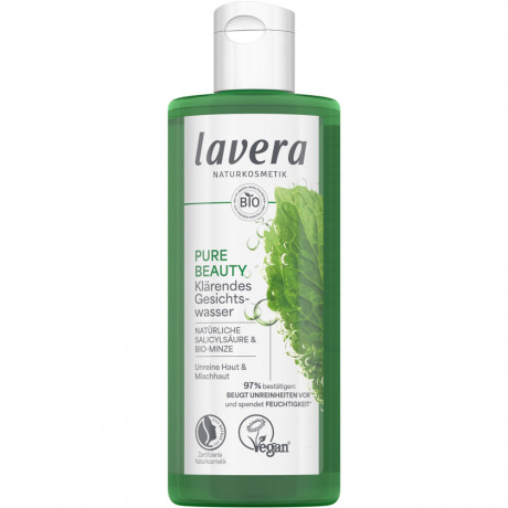 LAVERA PURE BEAUTY Klarendes Gesichtswasser, 200 ml, Лавера Тоник для лица для кожи с несовершенствами и жирным блеском, салициловая кислота и био-мята, 200 мл