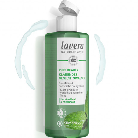 LAVERA PURE BEAUTY Klarendes Gesichtswasser, 200 ml, Лавера Тоник для лица для кожи с несовершенствами и жирным блеском, салициловая кислота и био-мята, 200 мл